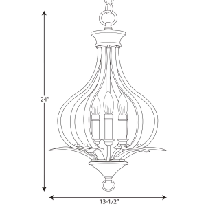 Progress Lighting Trinity 3-Light Antique Bronze Pendant P3807-20 - The ...