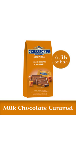 GHIRARDELLI Milk Chocolate Squares with Caramel Filling, 6.38 Oz Bag