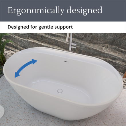 DreamLine Essence 60 in. x 34 in. Freestanding Acrylic Soaking