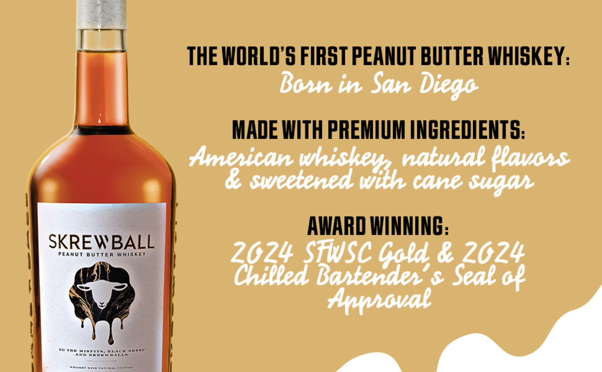 Skrewball Peanut Butter Whiskey with Natural Flavors, 750 ml