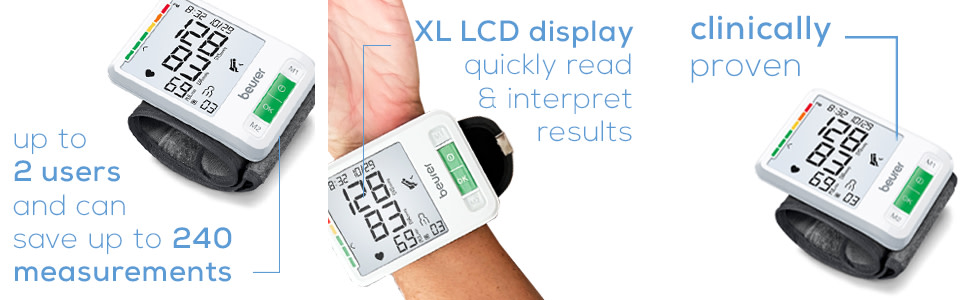Beurer Series 800W Smart Bluetooth Blood Pressure Wrist Monitor