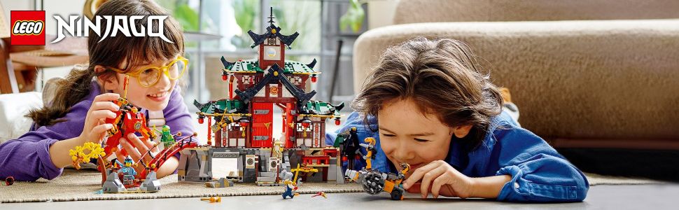 LEGO NINJAGO Ninja Dojo Temple Masters of Spinjitzu Set 71767, Ninja Toy  Building Kit with 2 Minifigures and Toy Snake Figure, Collectible Mission  Banner Series, Pretend Play Ninja Set for Kids 