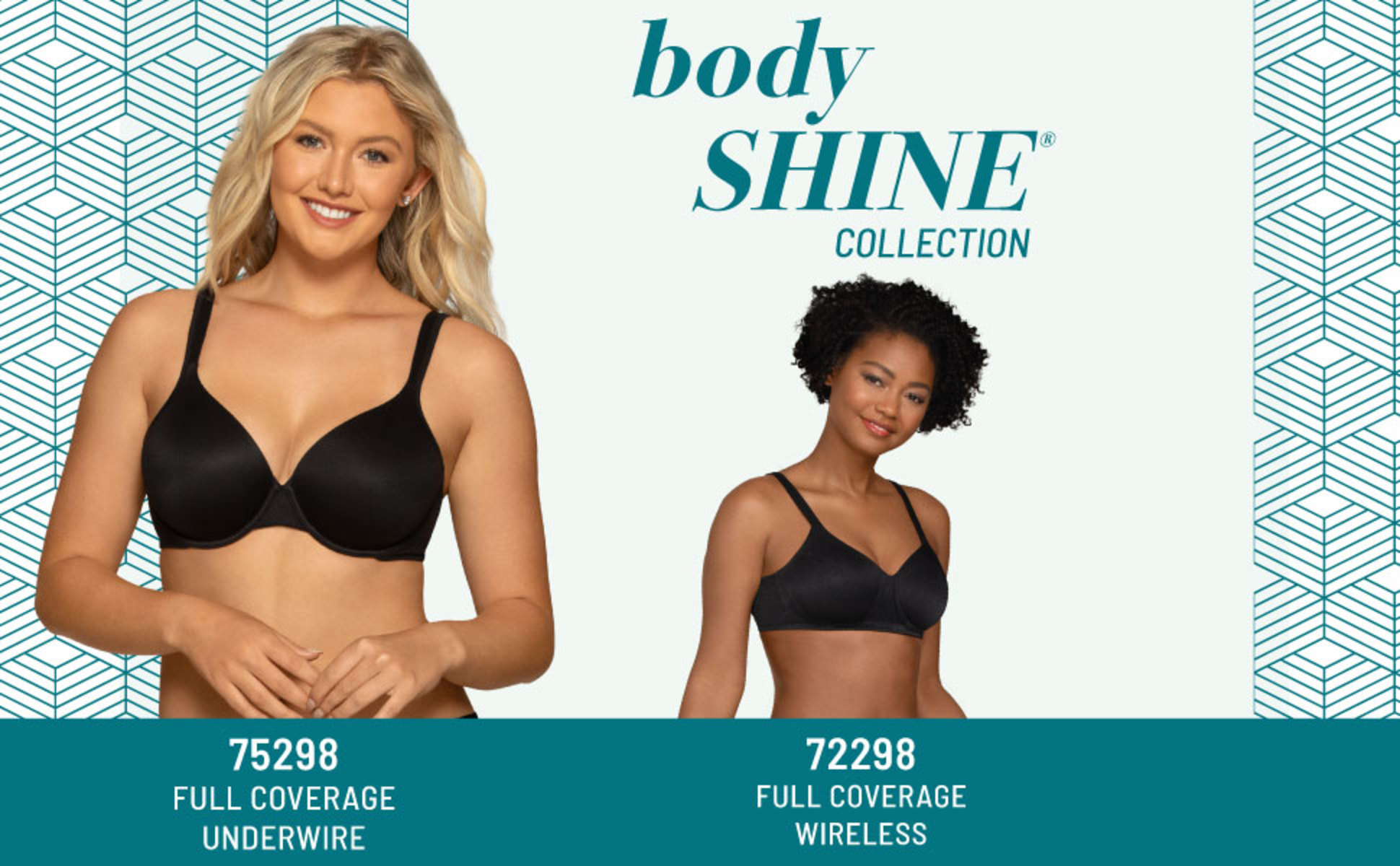Vanity Fair Womens Body Shine Full Coverage Underwire Bra 75298 - MIDNIGHT  BLACK - 34C