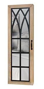 FirsTime & Co. Aged Black Farmhouse Arch Mirrored Jewelry Armoire,  Farmhouse, Painted, Rectangular,Wood, 14 x 3.75 x 43 in 