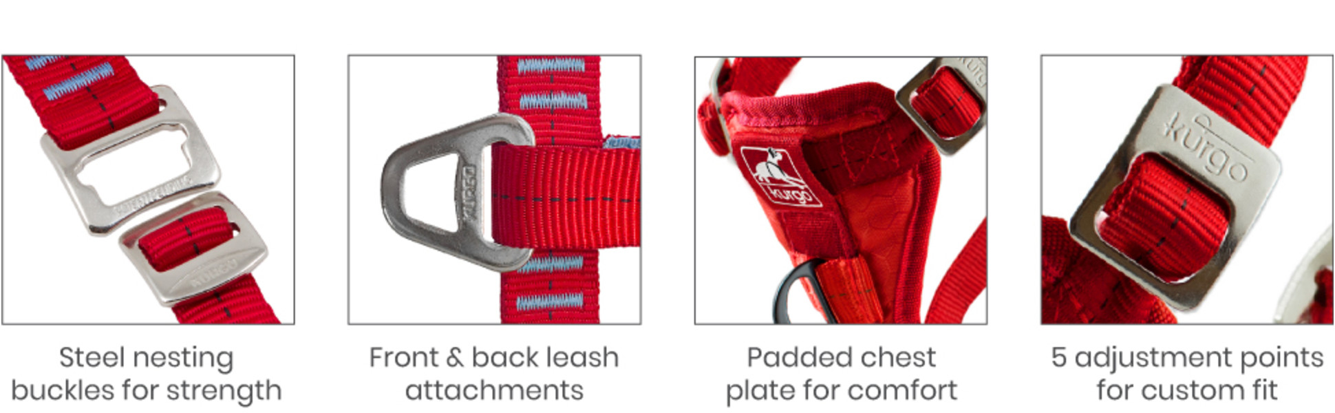 Harnais Pour Chien Kurgo Enhanced Strength Tru-Fit Smart Dog Harness,  Charcoal, Small - Crash Tested Car Safety Harness For Dogs, No Pull Dog  Harness, Includes Pet Safety Seat Belt Tether, Steel Nesting