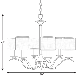 Progress Lighting Inspire Collection 6-Light Brushed Nickel White