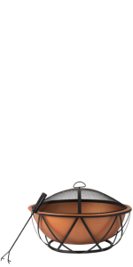 Fire Sense 30” Portsmouth Wood Burning Fire Pit, Black