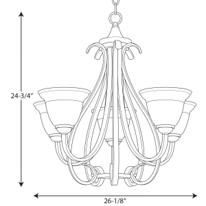 Progress Lighting Torino Collection 5-Light Brushed Nickel Etched Glass ...