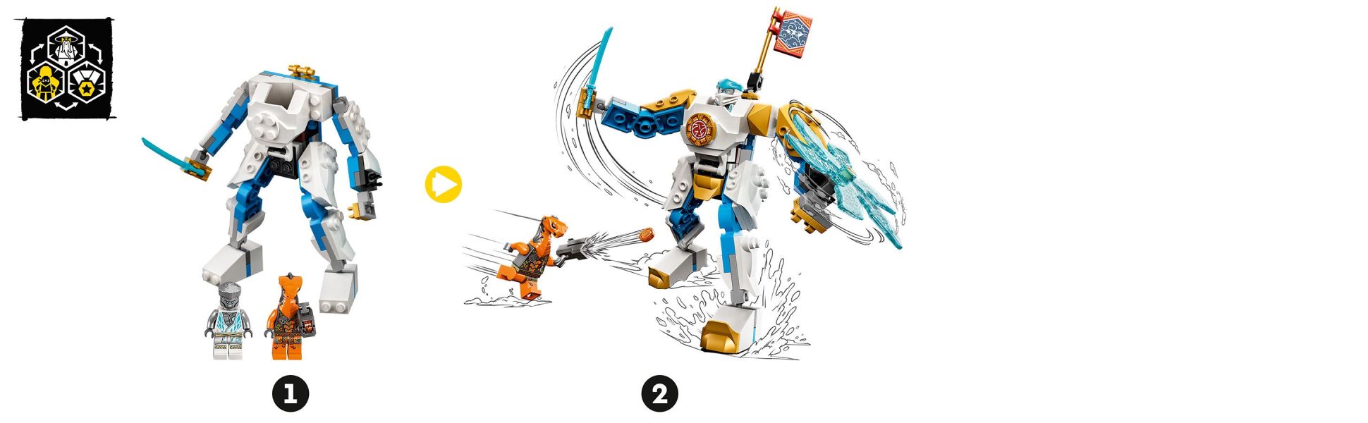 LEGO NINJAGO Zane's Mech EVO 71761 Set with Cobra Snake
