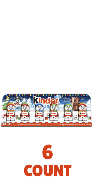 Kinder Mini Figures Snowmen Milk Chocolate with Creamy Milk Layer 6 PC 3.2 oz - 13ct Case