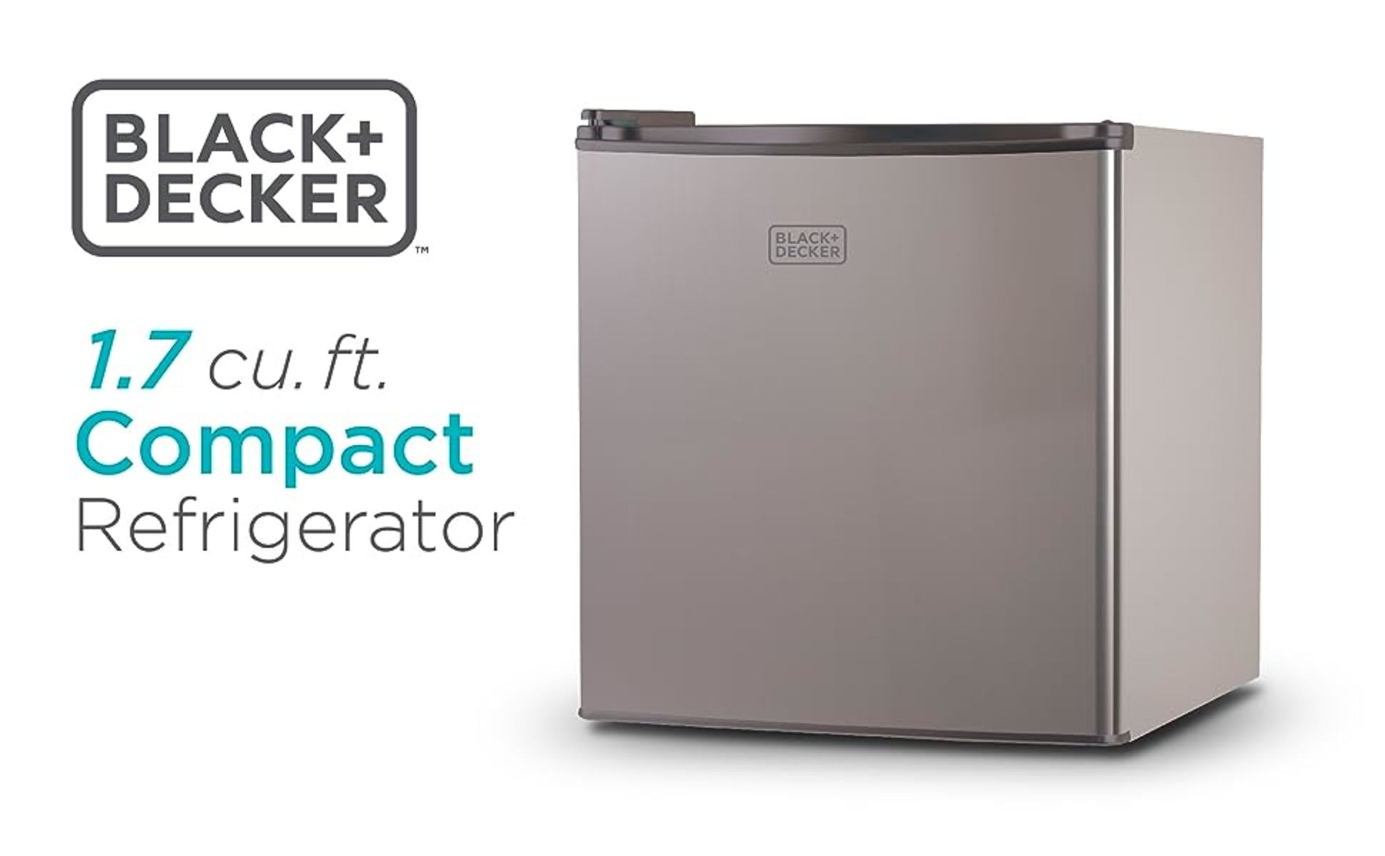 BLACK+DECKER 1.7-cu ft Standard-depth Freestanding Mini Fridge Freezer  Compartment (Stainless Look) ENERGY STAR