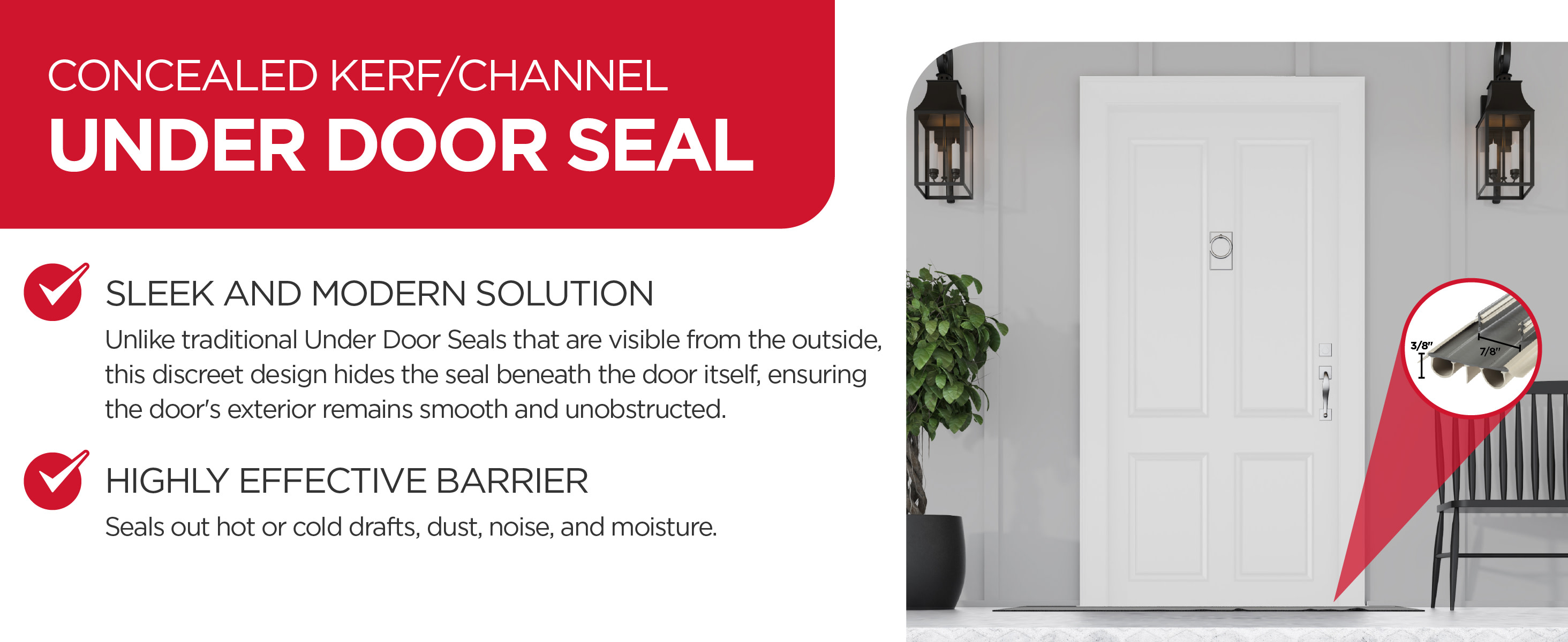 36-Inch Brown Vinyl Concealed Kerf Door Seal – Under-Door Channel Fit For Sliding Or Standard Doors-926691