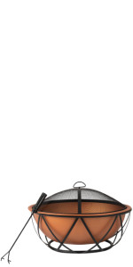 Fire Sense 30” Portsmouth Wood Burning Fire Pit, Black