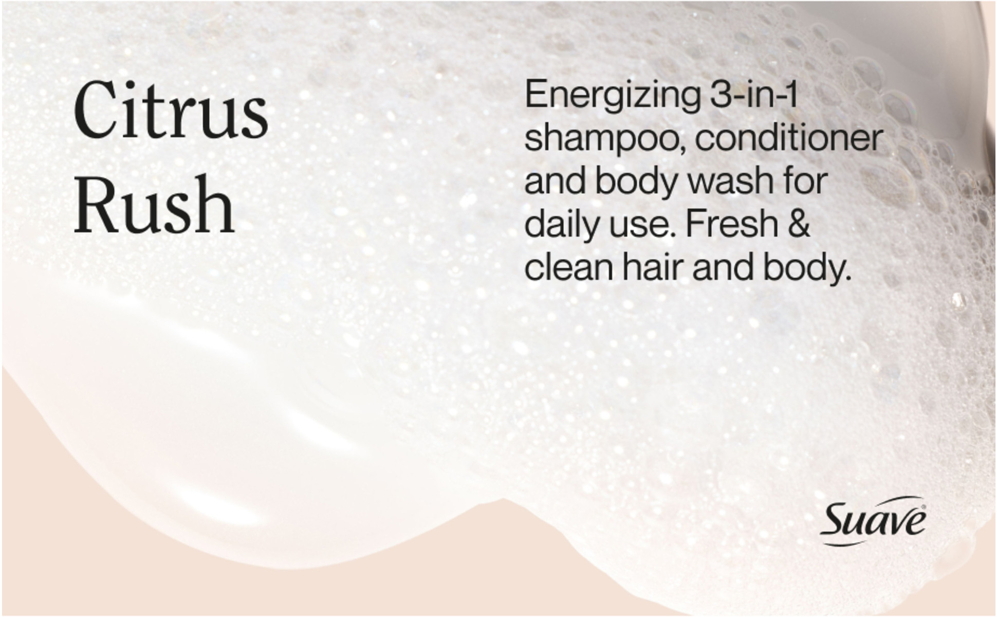 Citrus Rush Energizing 3-in-1 shampoo, conditioner, and body wash  Fresh & clean hair and body.