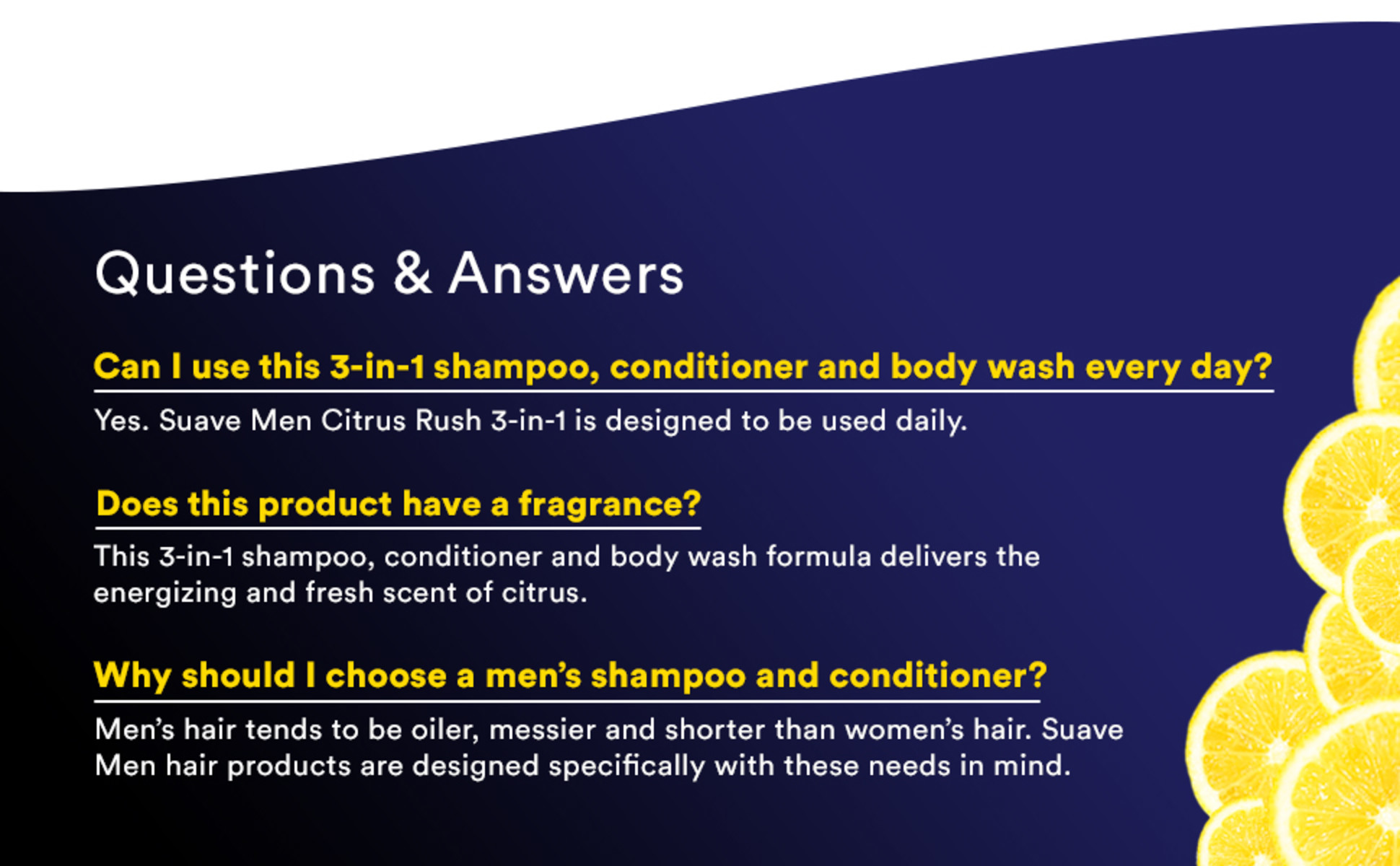 Suave Men Citrus Rush 3-in-1 Shampoo Conditioner Tanzania