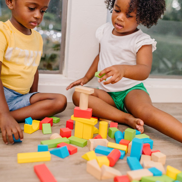 Melissa & Doug 75 Multi-Colored Wooden Blocks - Walmart.com