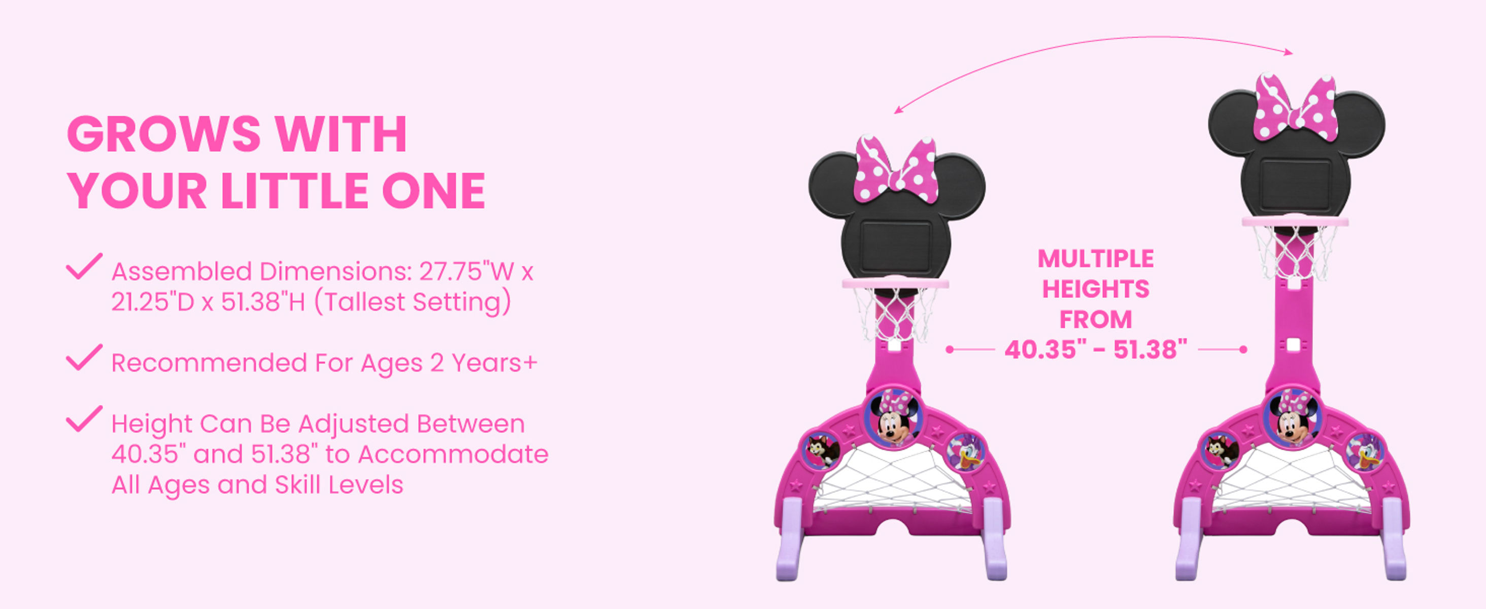Delta Children, Disney Minnie Mouse 4-in-1 Sports Center, Pink