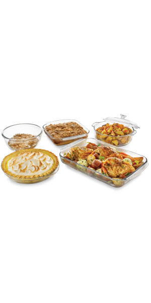 Libbey Baker's Basics 5-Piece Glass Casserole Set with Lid