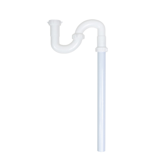 Simple Drain-Flexible Rubber P-Trap, S-Trap Offset Trap, White