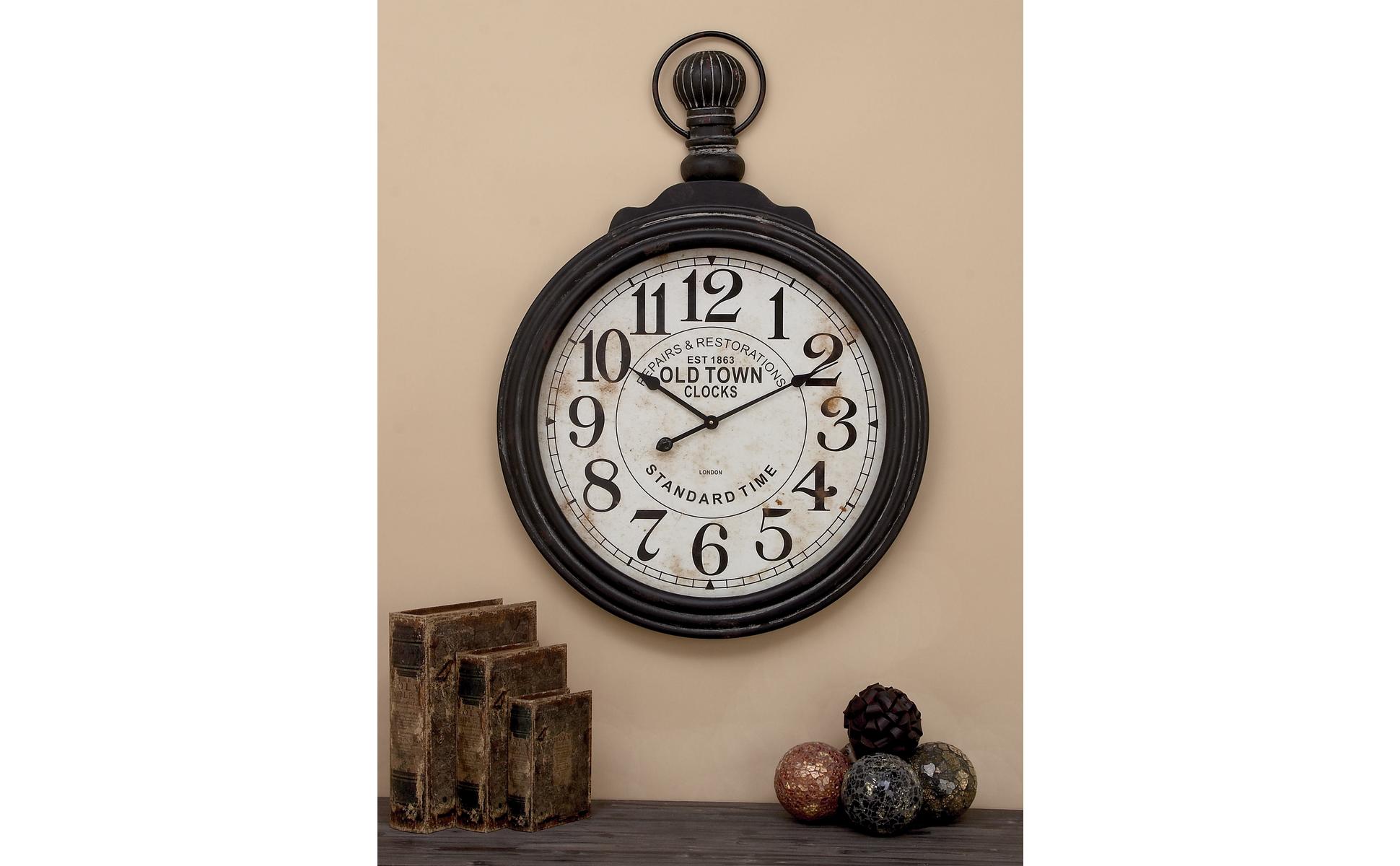 Big Large Indoor Outdoor Vintage Aged Shabby Chic Wall Clock Pocket Watch Style Big Large Indoor Outdoor Vintage Aged Shabby Chic Wall Clock Pocket Watch Style