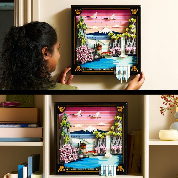 Mount the frame on the wall or stand it separately.