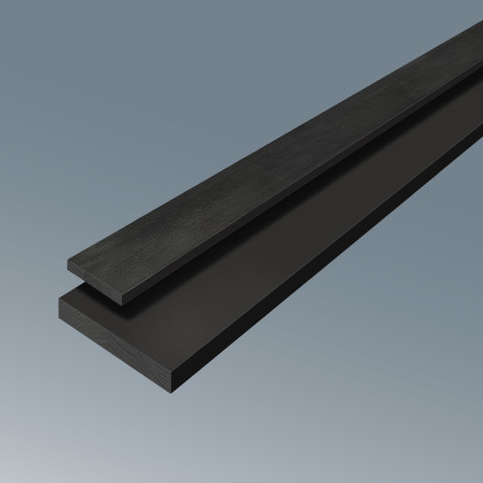 Edge 1 in. x 4 in. x 8 ft. Black Primed Square S1S2E Exterior Trim