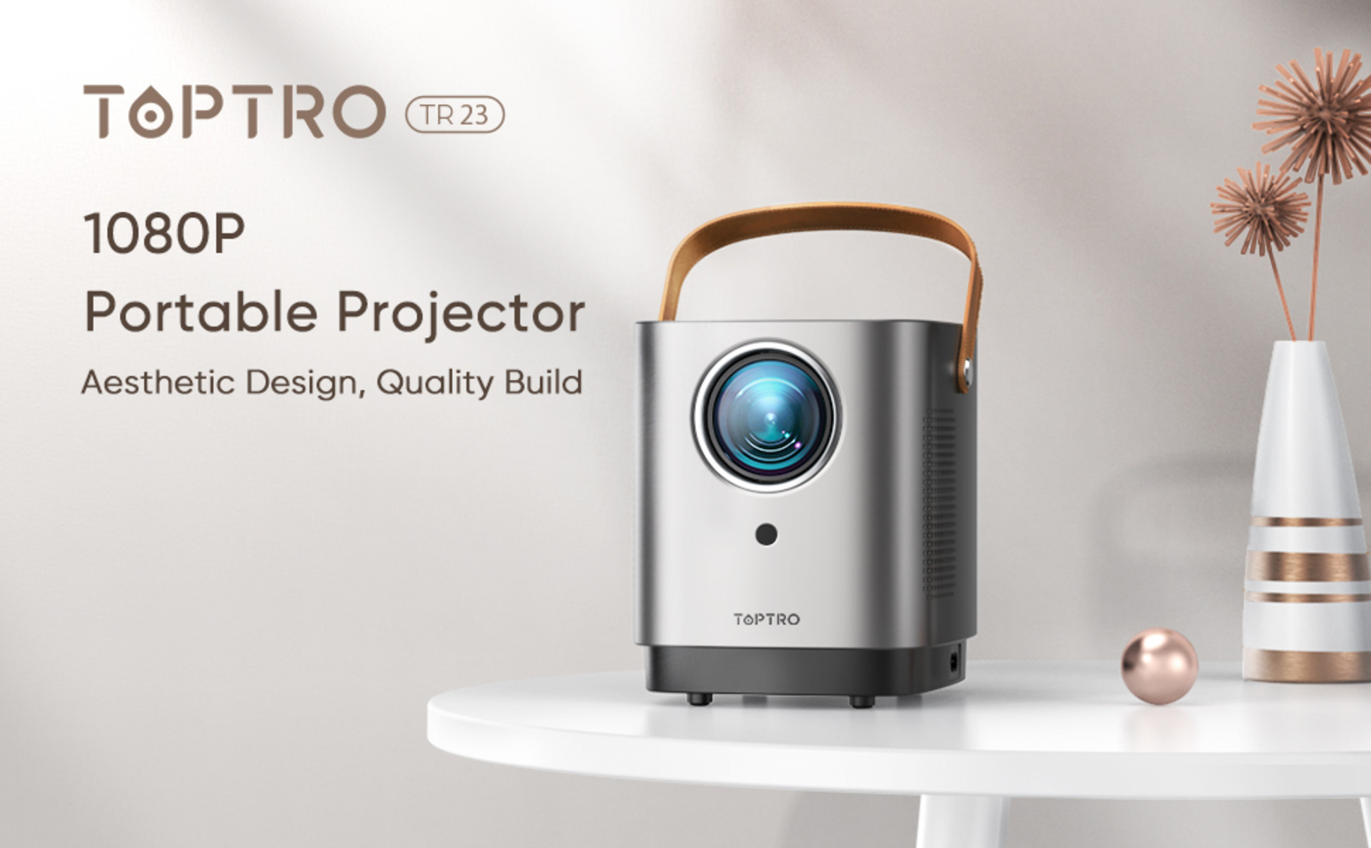 White Toptro X3 Projector Bundle! NEVER USED. Includes HDMI cable