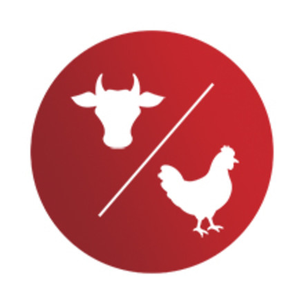 Icon with chicken and beef silhouettes