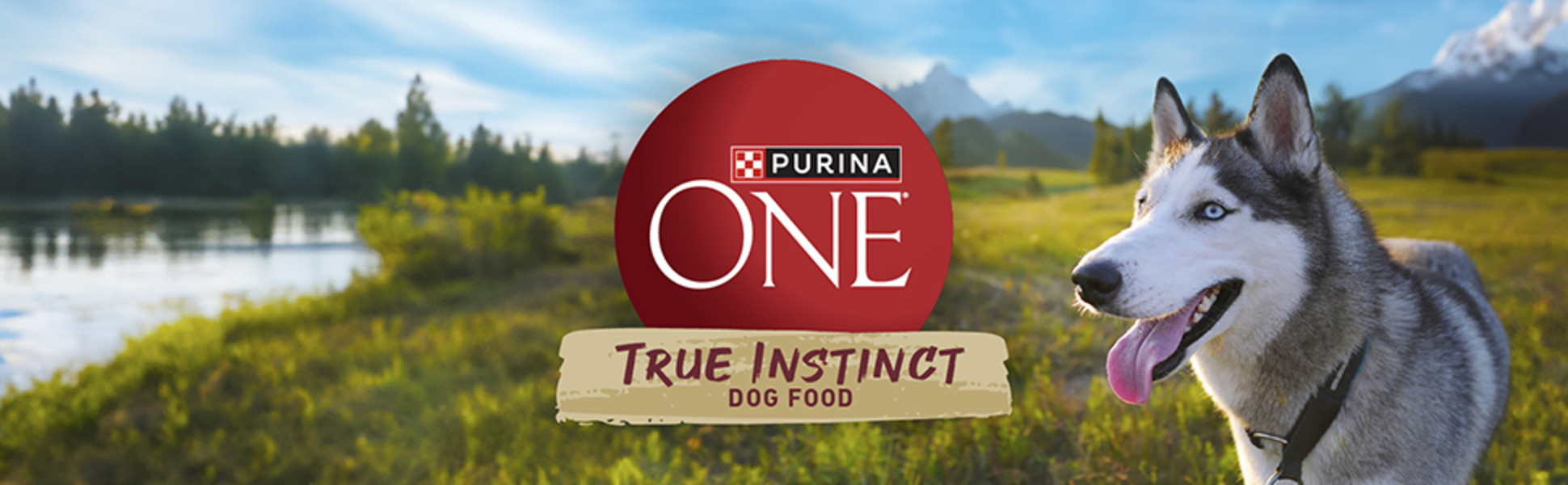 Husky and packaging with True Instinct logo
