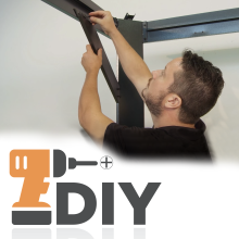 do-it-yourself graphic with man building gazebo
