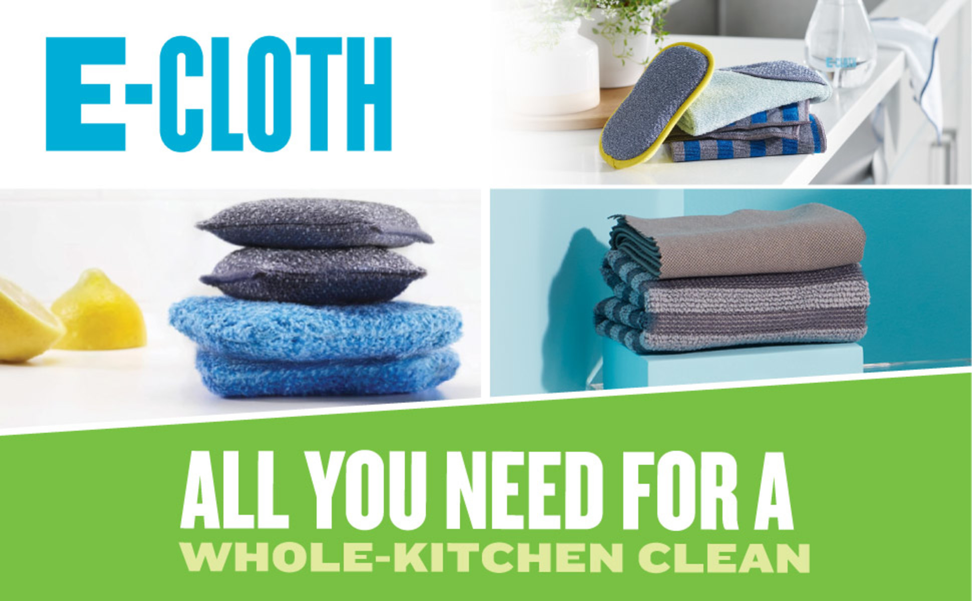 E-Cloth Non-Scratch Scrubbing Pads, Non-Scratch Kitchen Scrub Sponge, Gray, 300 Wash Guarantee, 2 Pack