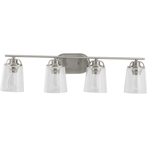 Progress Lighting Inspiration 32.19 in. 4-Light Brushed Nickel Bathroom ...