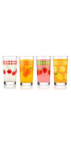 Libbey Vintage Juice Glasses, 11-ounce, Assorted, Set of 4