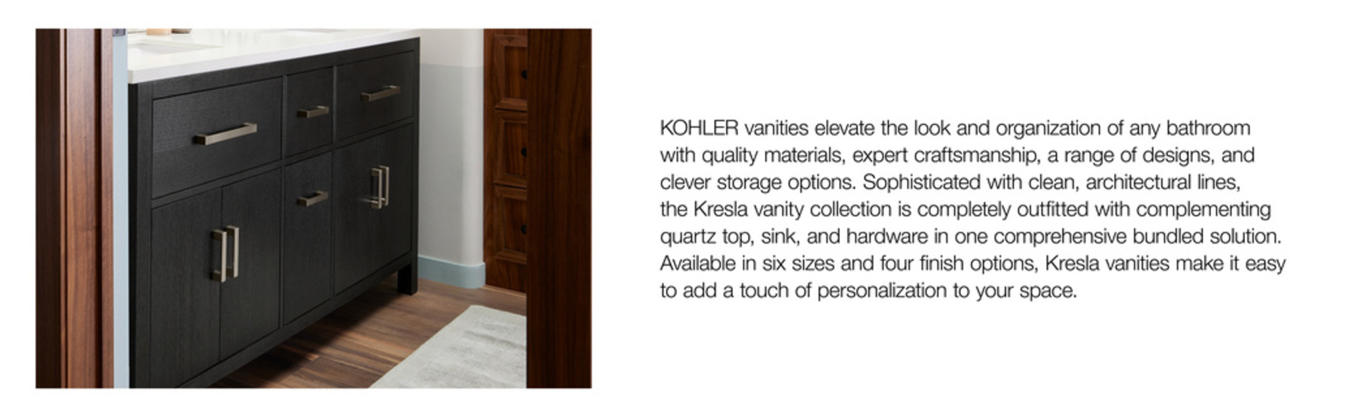 KOHLER Kresla 72.99in. Double Sink Freestanding Atmos Grey Bath Vanity with White Quartz Top Assembled