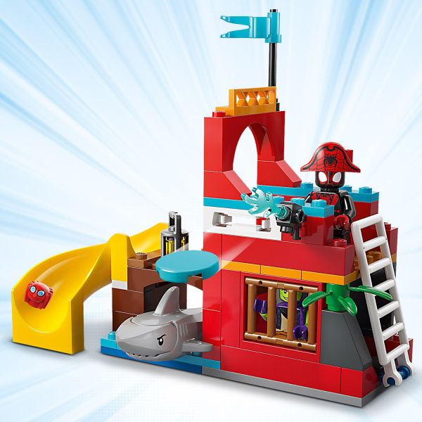Spider Island has a castle and a slide.