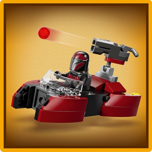 Drive the Commandos’ speeder and activate the stud-shooting blaster.