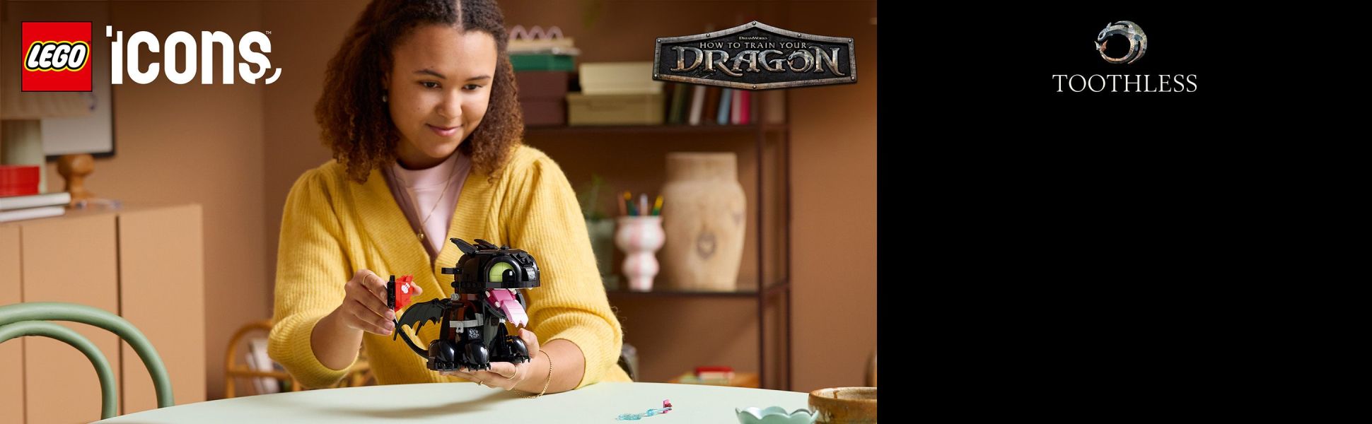 Spread your creative wings with the LEGO Icons How to Train Your Dragon: Toothless building project.