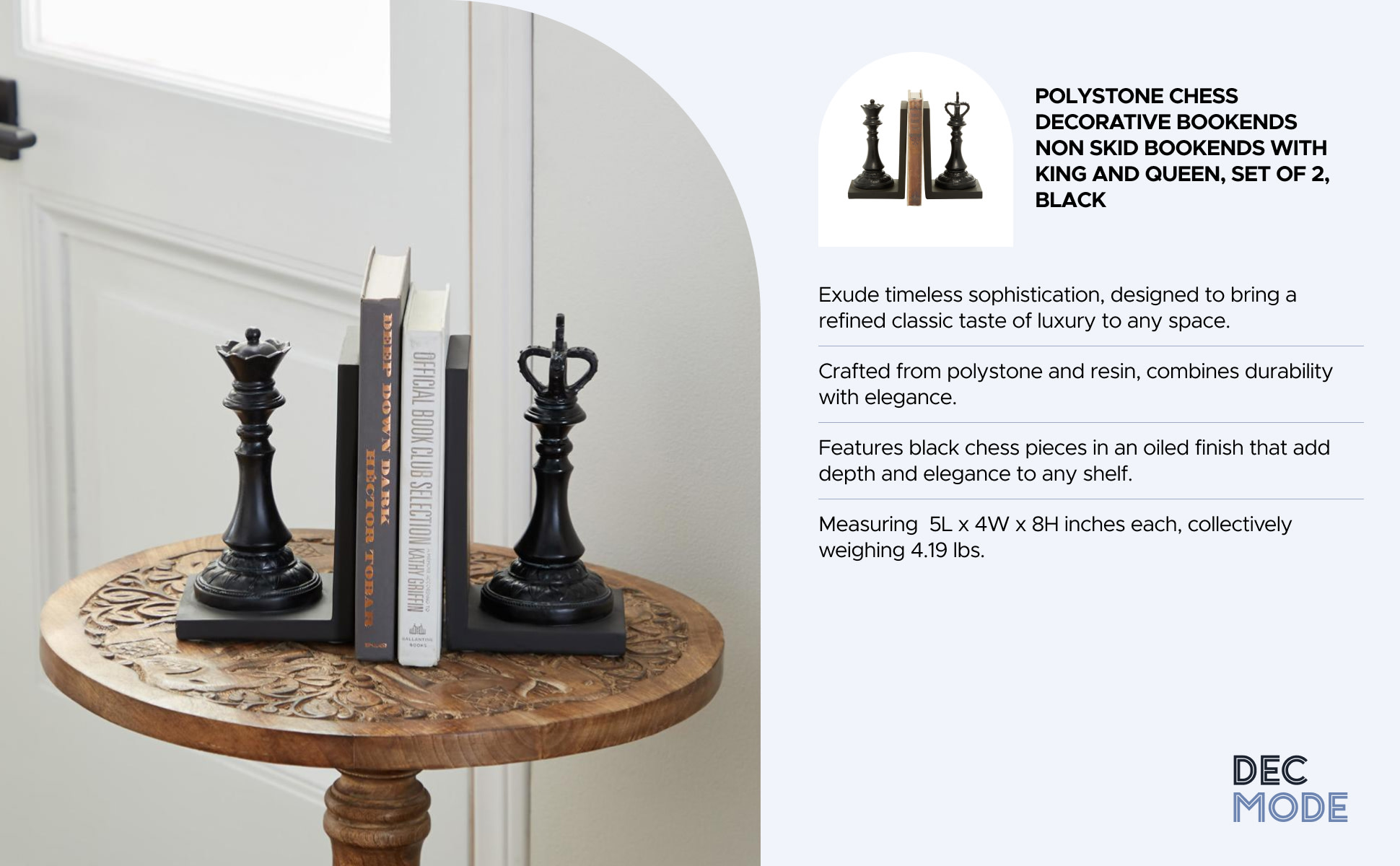 Decoratve Chess Bookends For Shelves, Book Ends Decoratve For Offce Heavy Books, 7x7x4 Nches