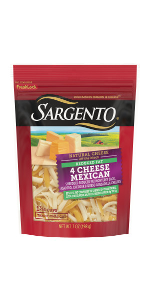 Sargento Shredded Reduced Fat 4 Cheese Mexican Natural Cheese