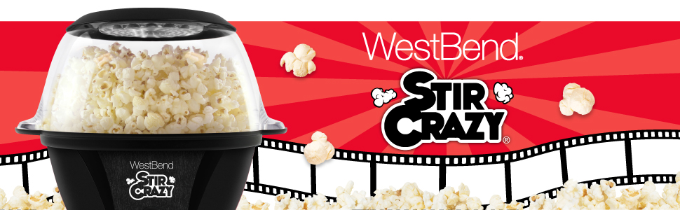 Westbend 6 qt. Stir Crazy Popcorn Maker - Black