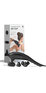 SHARPER IMAGE Reversible Neck & Shoulder Shiatsu Massager, with Arm Straps,  Personal Massage for Neck & Back, Deep Tissue Kneading and Soothing Heat,  Rotating Heads, Relaxation & Calming Sensation 