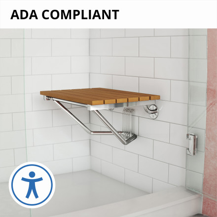 13.125 in. x 15 in. Plastic Folding Shower Seat in Chrome