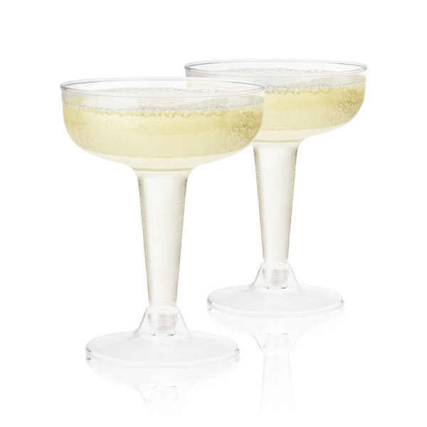 True Party Disposable Plastic Wine Glasses, Stemmed Clear Plastic