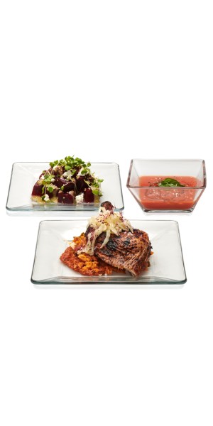 Libbey Tempo 12-Piece Glass Dinnerware Set, Service for 4