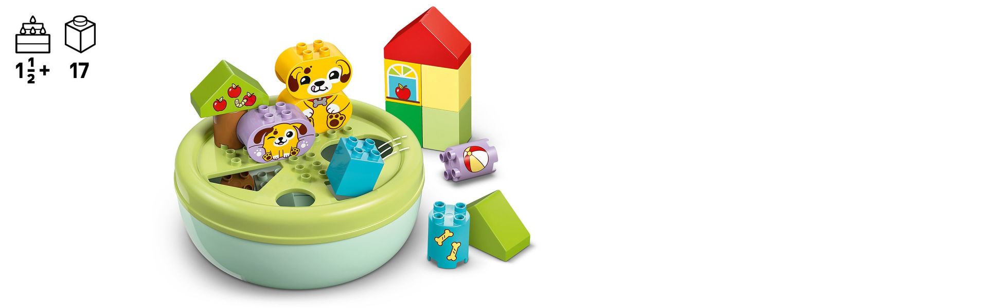 This learning toy lets parents and toddlers explore different shapes as they sort them and pop them through the lid.