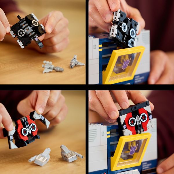 The Ravage and Laserbeak figures convert into model cassette tapes.