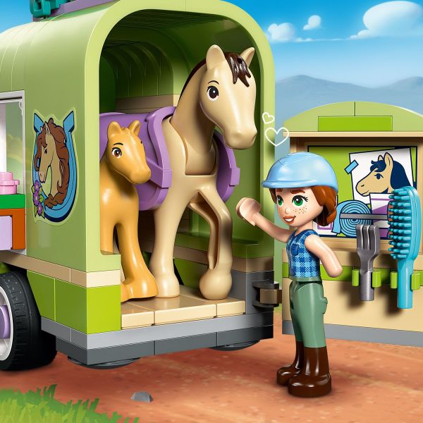 The animals fit inside the trailer, ready for travel.