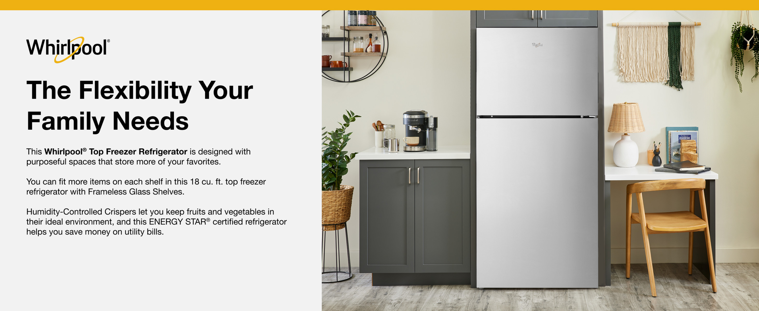 Whirlpool 18.2 cu. ft. Top Freezer Refrigerator in Stainless Steel