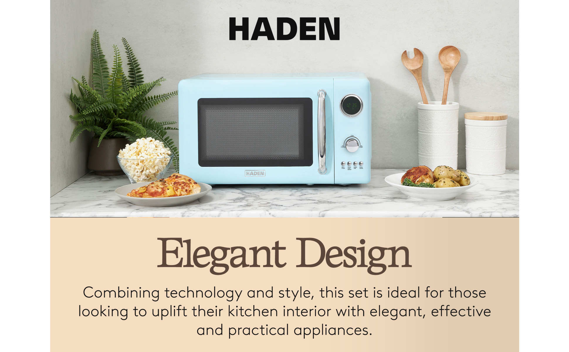 Haden 700W 0.7 Cubic Foot Microwave Oven w/ Digital Controls