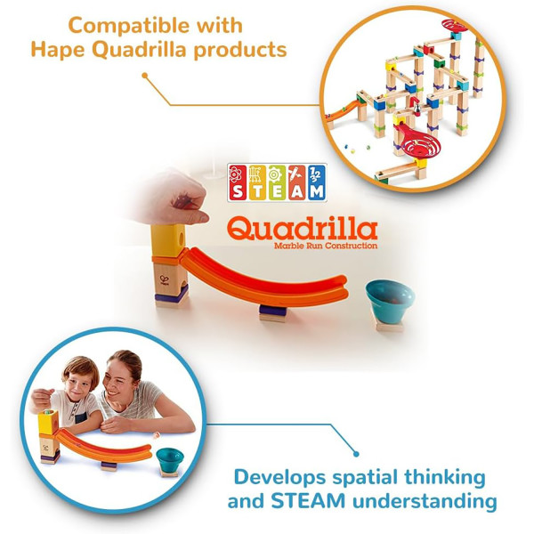 a12　くるくるフォージントイセット　バードトイ　難易度高め⭐⭐　止まり木 Hape: Quadrilla: Mega Skatepark - Wooden Toy Accessory, 8 Blocks